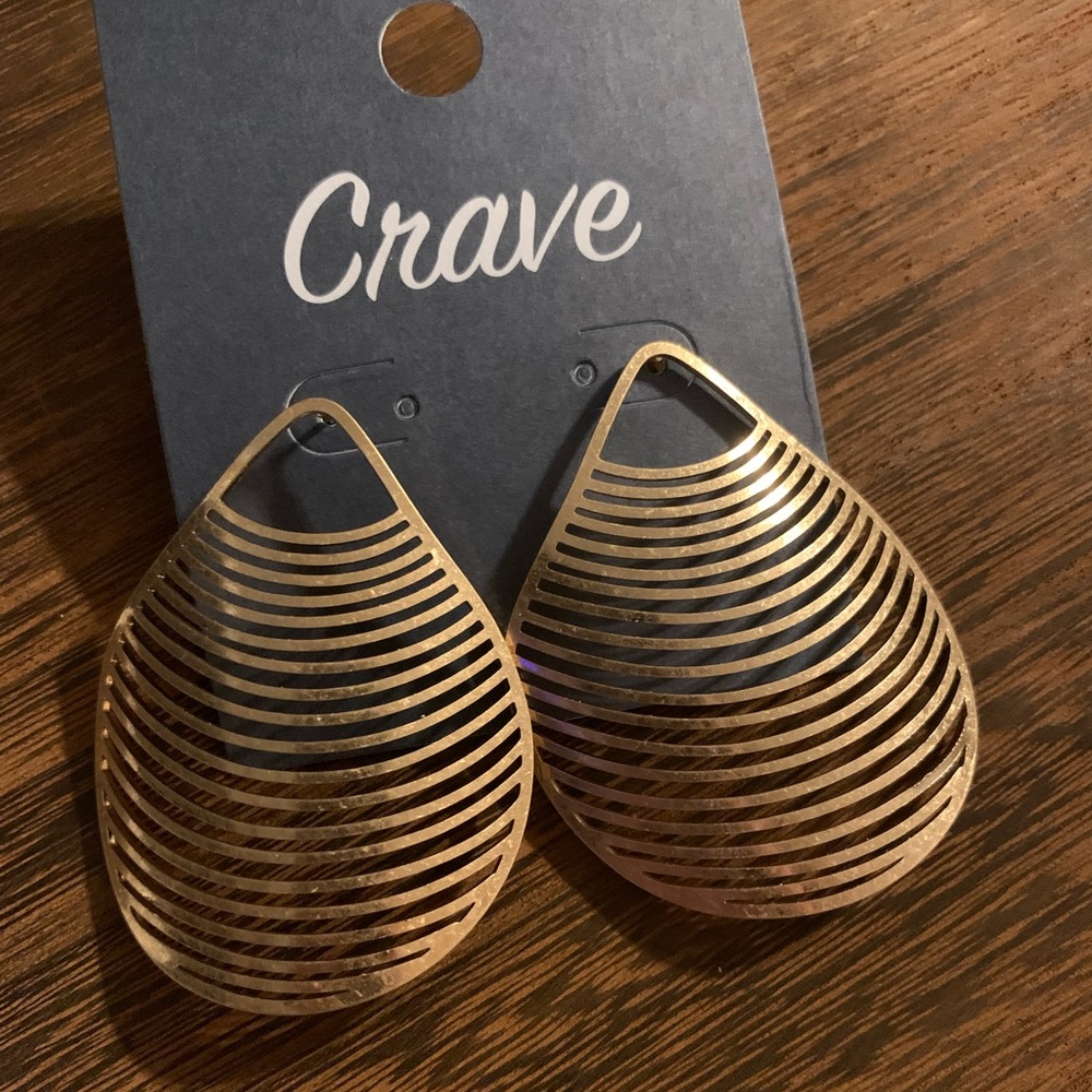 ⛄️Crave Horizontal Stripe Fan Earrings - Gold